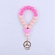 Mot de coeur j'aime maman porte-clés de bracelet en perles de silicone PW-WG75228-06-1