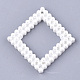 レジンビッグサイズペンダントトップ  模造パール  菱形  乳白色  54x53.5x5mm  穴：1.8mm RESI-S364-23-1