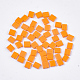 2穴不透明ガラスシードビーズ  長方形  オレンジ  5x4.5~5.5x2~2.5mm  穴：0.5~0.8mm SEED-S023-21C-01-1