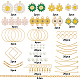 Ensembles de boucles d'oreilles fleur DIY sunnyclue DIY-SC0014-44-2