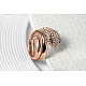 Real Rose Gold Plated Eco-Friendly Alloy Czech Rhinestone Snake Wrap Wide Band Rings RJEW-AA00310-7-RG-2