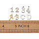 Fashewelry304ステンレススチールチャーム  アルファベットと数字  ゴールデン·ステンレス鋼色  11x6~12x0.8mm  穴：1mm  6セット /箱  124個/箱 STAS-FW0001-04-6