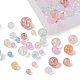 4 brins de perles de verre craquelées électrolytiques de style GLAA-YW0001-25-5