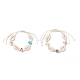 Bracelet de perles tressées en coquillage cauri naturel BJEW-JB07400-03-1