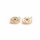 Brass Micro Pave Clear Cubic Zirconia Link Connectors X-KK-S356-447-NF-2