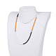 ガラスシードビーズのネックレス  真鍮カニカン付き  プラチナ  ブラック  20.7インチ（52.5cm） NJEW-JN02068-02-4