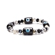 Colonne avec mauvais œil au chalumeau et bracelet extensible en perles de verre pour femme BJEW-JB08634-05-1