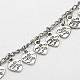 Artesanales cadenas pendientes del corazón del estilo tibetano para collares pulseras hacer AJEW-JB00089-1