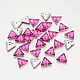 Back Plated Faceted Triangle Taiwan Acrylic Rhinestone Beads ACRT-M03-7-01-1