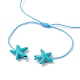 Braccialetti con perline intrecciate di turchese sintetico (tinto e riscaldato) con stelle marine e tartarughe BJEW-JB09818-01-3
