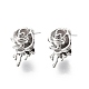 Brass Rose Stud Earrings for Women EJEW-G321-09P-1