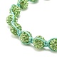 Sparkling Ball Rhinestone Braided Bead Bracelet for Women BJEW-JB07703-02-4