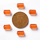 透明なアクリルビーズ  多面カット  ポリゴン  ダークオレンジ  9x5mm  穴：1.8mm  約3496個/500g TACR-S154-27B-84-3