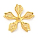 真鍮製ビーズキャップ  鉄のパーツと  エッチングされた金属装飾  花  ゴールドカラー  34.5x37.5x3mm  穴：2mm KKC-A001-09G-1