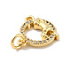 Ring with Leopard Brass Micro Pave Clear Cubic Zirconia Charms KK-G425-15G-3