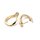 Brass with Clear Cubic Zirconia Hoop Earrings EJEW-B035-35KCG-2
