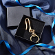 PH PandaHall 1pcs U Shape Hook Keychain Solid Brass Keyring Golden U-Fish Hook Keychain Ring Keychain Clasp Belt Clips Wallet Holder Belt Clip for Women Men Key Badge Whistle ID Card Organize KK-PH0004-99-6