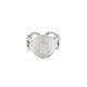 304 плоская круглая манжета из нержавеющей стали с широким открытым манжетным кольцом для женщин RJEW-S405-184P-1