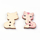 2-Hole Printed Wooden Buttons X-WOOD-S037-030-2