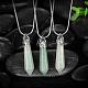 Bullet Natural Green Aventurine Pointed Pendant Necklaces NJEW-BB00018-01-3