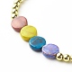 Banc plat rond perles acryliques bracelets extensibles BJEW-JB06677-6