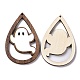 Thème halloween simple face imprimé bois de tremble gros pendentifs X-WOOD-G015-05I-2