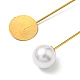 Ferro con bastoncini per capelli in imitazione di perle in ABS MAK-K021-04G-3