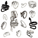 Pandahall elite 14pcs 14 set di anelli per polsini in lega stile serpente e drago RJEW-PH0001-13-1