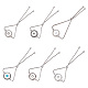 Delorigin 6pcs 6 style cristal strass interchangeables snap link slider bracelet supports avec chaînes BJEW-DR0001-01-1