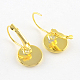 Brass Leverback Earring Findings KK-Q581-13G-2