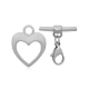 Heart 316 Stainless Steel Toggle Clasps STAS-M261-17-1