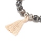 Ensemble de bracelets extensibles en perles de pierres précieuses mélangées naturelles et synthétiques de style 4pcs 4 BJEW-JB08031-7