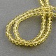 Faceted Gold Transparent Glass Flat Round Bead Strands X-GLAA-R136-3mm-06-2