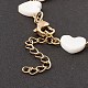 Bracelet chaîne à maillons coeur coquillage naturel BJEW-C015-03G-4