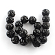 Pierre obsidienne rangées de perles taillées naturelles G-R270-67-2