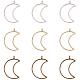 Olycraft 24 pz luna lunetta aperta charms cornice in lega a 3 colori pendenti cornici in resina cava a lunga durata con anello per creazione di gioielli in resina PALLOY-OC0001-04-2