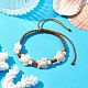 Synthetic Turquoise Sea Turtle Braided Bead Bracelet BJEW-JB10036-02-2