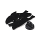 ハロウィーンのためのハートエナメルピン付きトリプルフィッシュ  バックパック衣類用の動物合金バッジ  電気泳動黒  カラフル  22.5x35x1.5mm  ピン：1mm JEWB-F015-06EB-3
