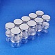 BENECREAT 12 Pack 2oz/60ml Column Plastic Clear Storage Containers Jars Organizers with Aluminum Screw-on Lids CON-BC0004-87-6