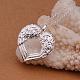 Semplici collane con ciondolo a forma di cuore in ottone placcato argento da donna NJEW-BB12774-4