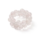 Gemma naturale e anello elasticizzato con perline intrecciate in vetro da donna RJEW-JR00546-3