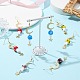 4 Pairs 4 Colors Mushroom Lampwork Dangle Earrings EJEW-TA00306-2