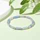 Bracelet extensible perles rectangle pierres naturelles BJEW-JB07506-3