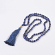 Natürliche Sodalith Buddha Anhänger Halsketten NJEW-JN02129-04-1
