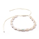 Verstellbare bedruckte Kaurimuschel geflochtene Perlenketten NJEW-JN02790-01-1