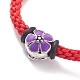 Flower Braided Bead Bracelet BJEW-JB07684-6