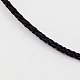 編み込みレザーコード  ネックレス作りに  真鍮製のロブスター留め金付き  プラチナ  ブラック  21インチ  3mm X-NCOR-D002-533mm-17-2