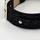 Impresión de la serpiente de la PU brillante pulseras de reloj de cuero X-BJEW-J031A-04-4