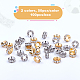OLYCRAFT 100pcs 10mm Crystal Rhinestone Spacer Beads Silver & Gold Plated Alloy Rondelle Spacer Beads Round Loose Rhinestone Beads or Jewelry Making ALRI-OC0001-05-4