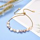 Braccialetto di scorrimento regolabile perline di perle naturali per il regalo delle donne della ragazza X-BJEW-JB06820-02-2